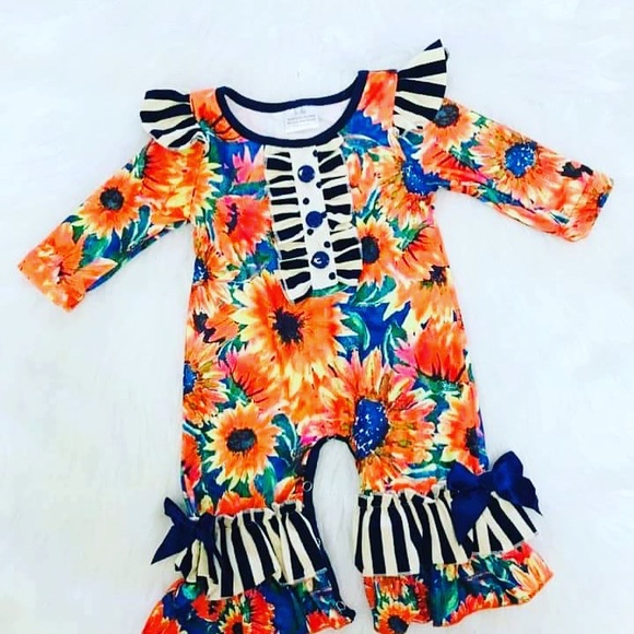 Other - Orange Infant Sunflower Outfit